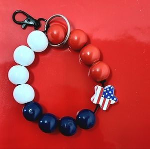 American 4th of July keychain wristlet.